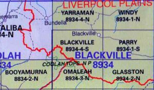 Blackville 8934-4-S NSW Topographic Map