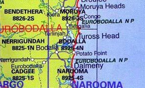 Bodalla 8925-4-N NSW Topographic Map