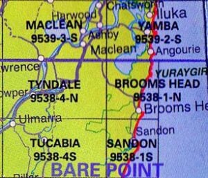 Brooms Head 9538-1-N NSW Topographic Map - Printed