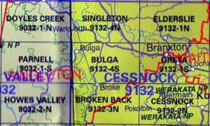 Bulga 9132-4-S NSW Topographic Map - Printed