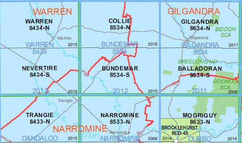 Bundemar 8534-S NSW Topographic Map