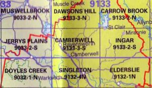 Camberwell 9133-3-S NSW Topographic Map
