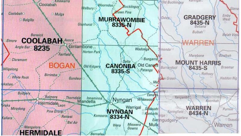 Canonba 8335-S NSW Topographic Map