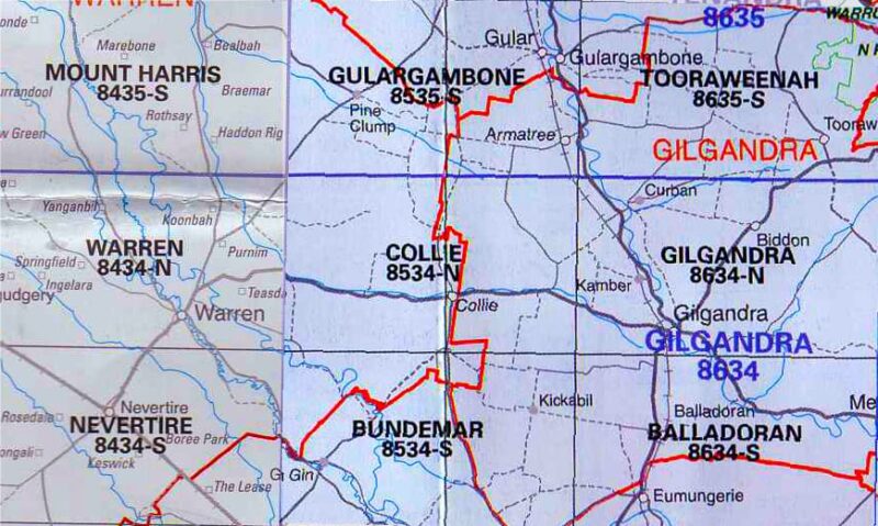 Collie 8534-N NSW Topographic Map - Printed