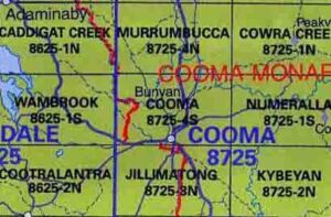 Cooma 8725-4-S NSW Topographic Map - Printed