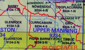 Curricabark 9234-4-S NSW Topographic Map