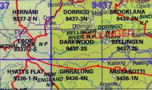 Darkwood 9437-3S NSW Topographic Map - Printed