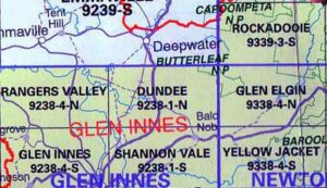Dundee 9238-1-N NSW Topographic Map