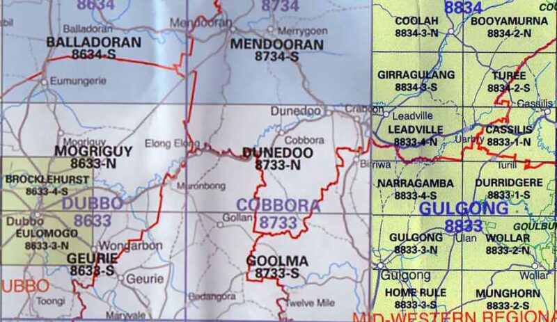 Dunedoo 8733-N NSW Topographic Map - Printed