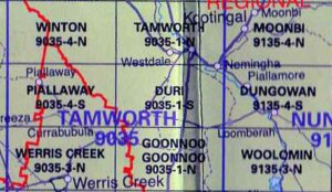 Duri 9035-1-S NSW Topographic Map