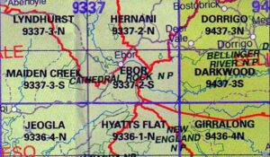 Ebor 9337-2-S NSW Topographic Map Printed
