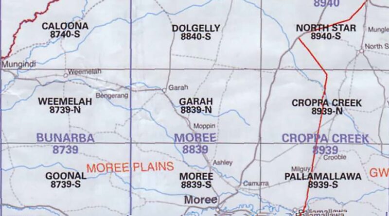 Garah 8839-N NSW Topographic Map