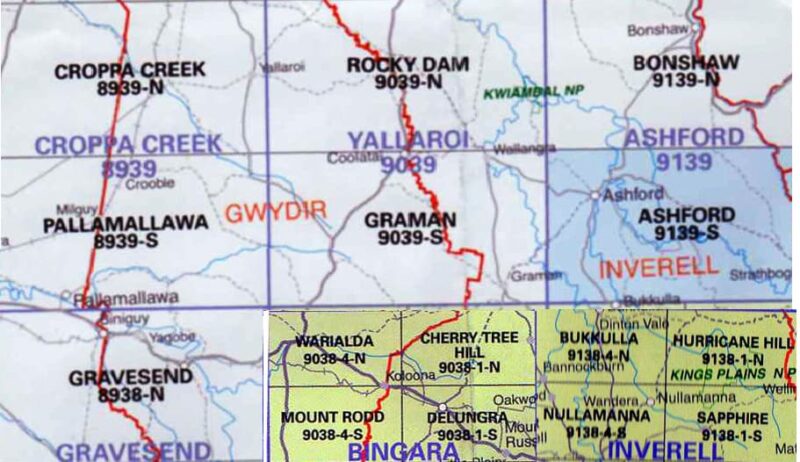 Graman 9039-S NSW Topographic Map
