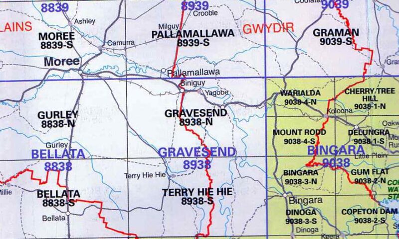 Gravesend 8938-N NSW Topographic Map