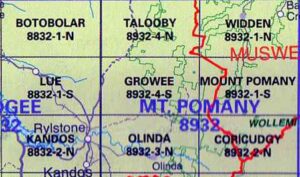 Growee 8932-4-S LPI NSW Topographic Map - Printed