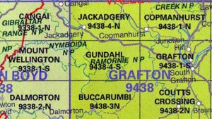 Gundahl 9438-4-S LPI NSW Topographic Map - Printed