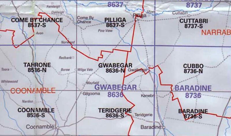 Gwabegar 8636-N NSW Topographic Map
