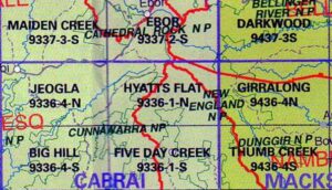 Hyatts Flat 9336-1-N NSW Topographic Map - Printed