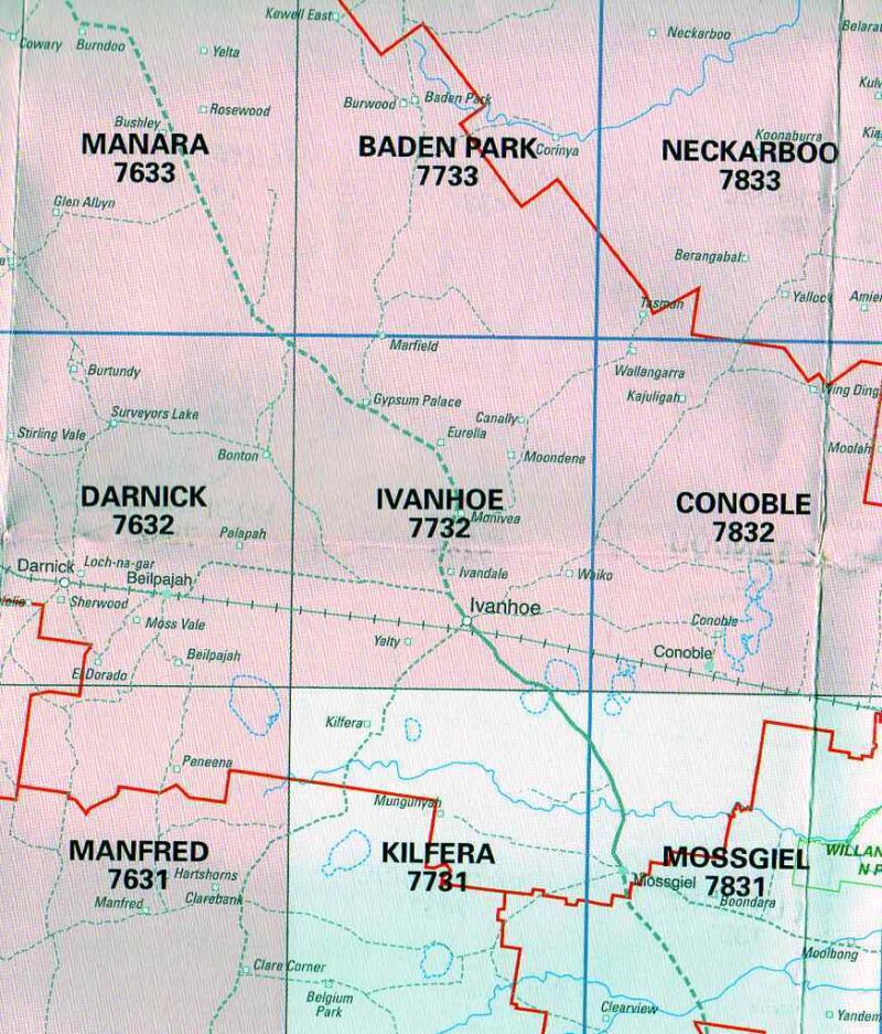 Ivanhoe 7732 NSW Topographic Map