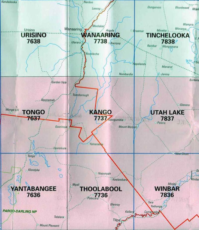 Kango 7737 NSW Topographic Map