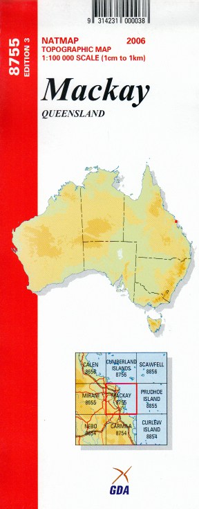 Mackay (QLD)  8755 1:100,000 Scale Map
