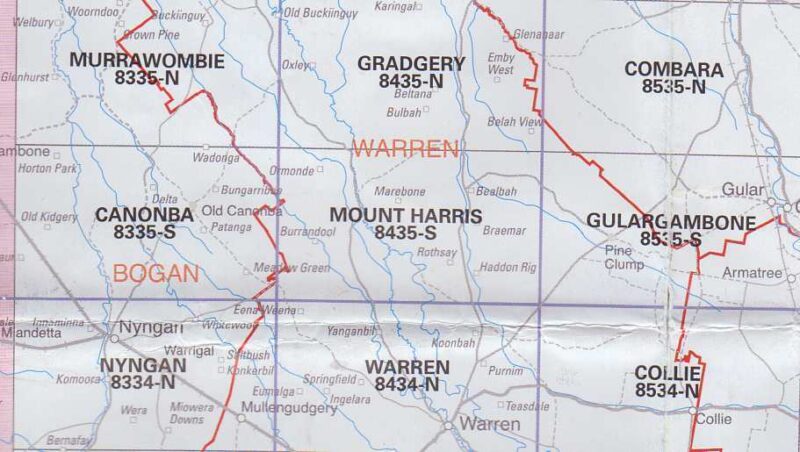 Mount Harris 8435-S NSW Topographic Map