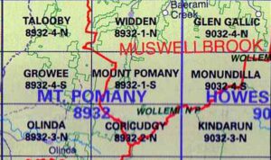Mount Pomany 8932-1-S NSW Topographic Map