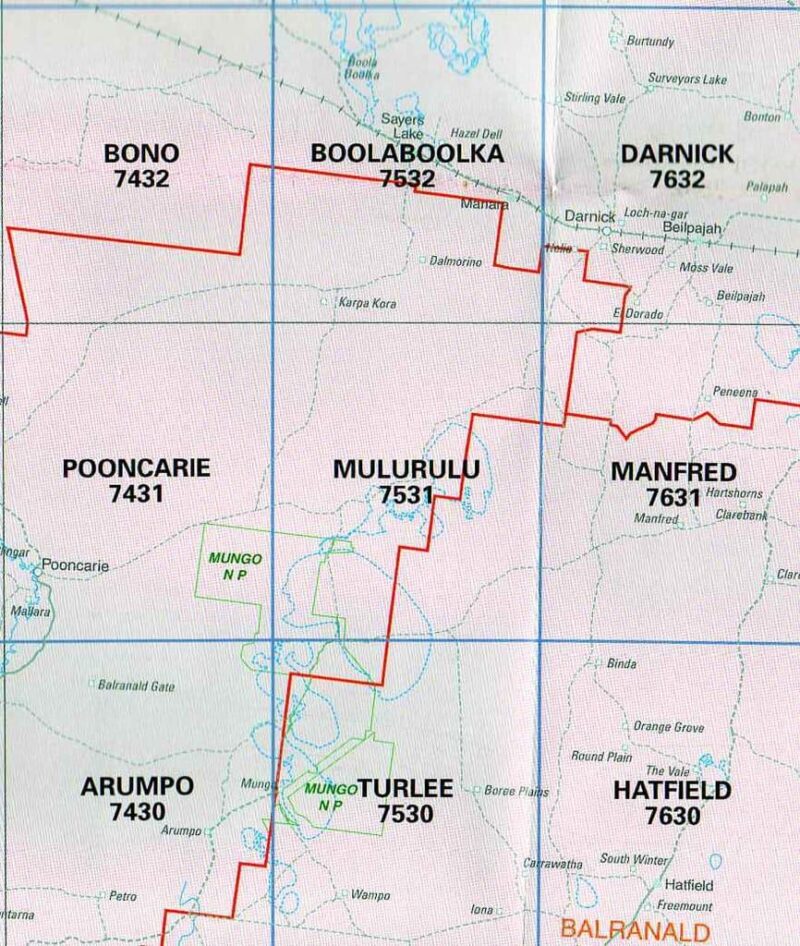 Mulurulu 7531 NSW Topographic Map