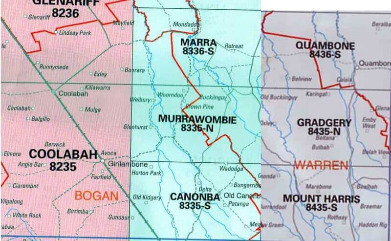 Murrawombie 8335-N NSW Topographic Map