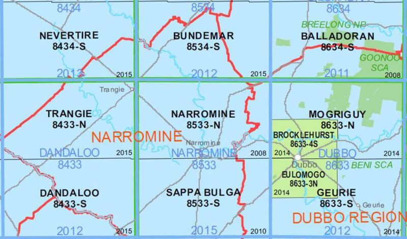 Narromine 8533-N NSW Topographic Map Printed