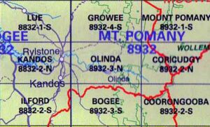 Olinda 8932-3N NSW Topographic Map Printed