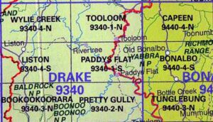 Paddys Flat 9340-1-S NSW Topographic Map - Printed