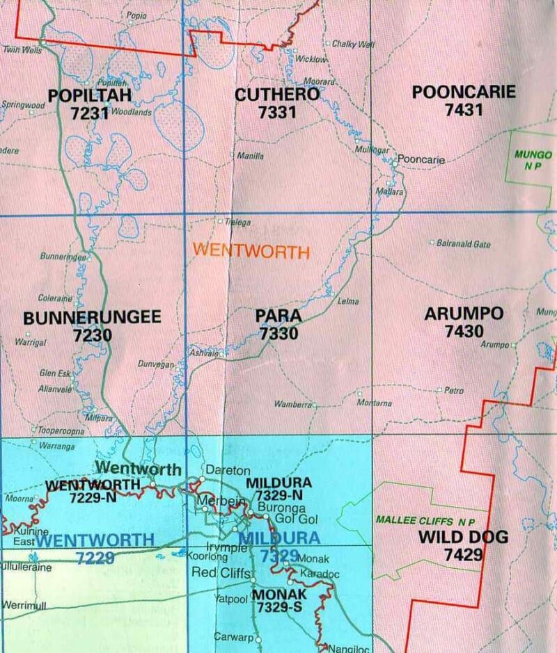 Para 7330 NSW Topographic Map