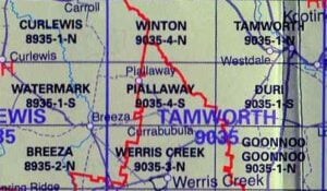 Piallaway 9035-4-S NSW Topographic Map