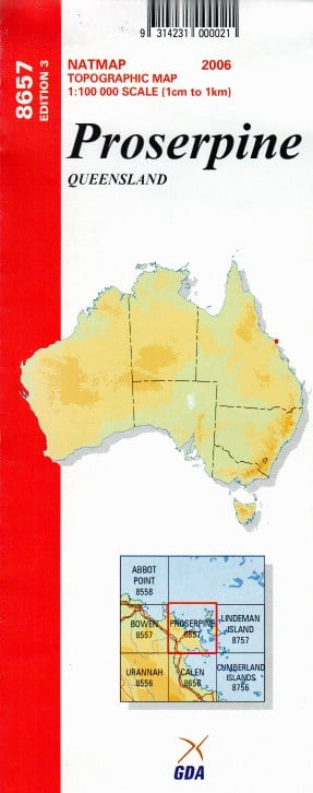 Proserpine (QLD)  8657 1:100,000 Scale Map