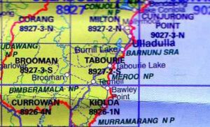 Tabourie 8927-2-S NSW Topographic Map
