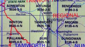 Tamworth 9035-1N NSW Topographic Map Printed