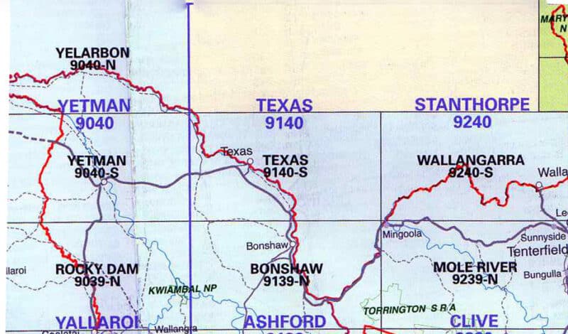 Texas 9140-S NSW Topographic Map