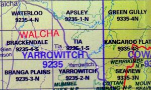 Tia 9235-1S NSW Topographic Map Printed