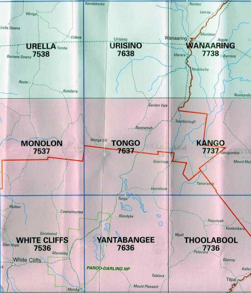 Tongo 7637 NSW Topographic Map
