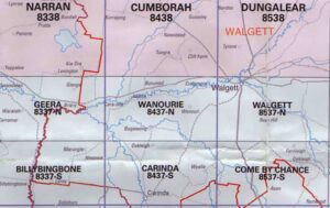 Wanourie 8437-N NSW Topographic Map