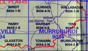 Warrah 9034-4-S NSW Topographic Map