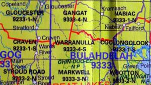 Warranulla 9333-4S NSW Topographic Map Printed