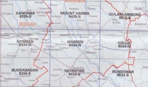 Warren 8434-N NSW Topographic Map Printed