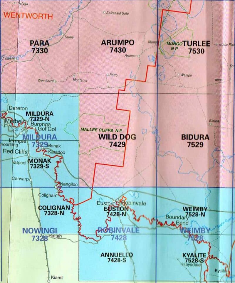 Wild Dog 7429 NSW Topographic Map