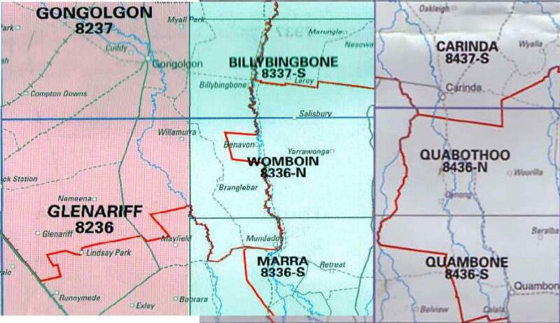 Womboin 8336-N NSW Topographic Map