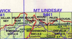 Mount Clunie 9441-3-4 NSW Topographic Map