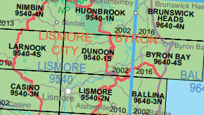 Byron Bay 9640-4-S NSW Topographic Map
