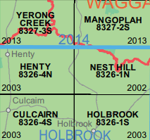 Henty 8326-4-N NSW Topographic Map
