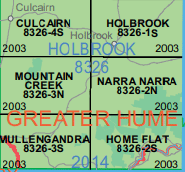 Mountain Creek 8326-3-N NSW Topographic Map